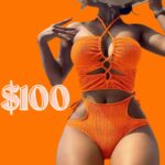 Orange Swimsuit Designs. Antigua and Barbuda